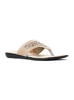 KHADIM Beige Flat Slip On Sandal for Women (1061358)