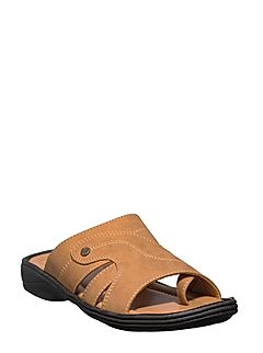 KHADIM Tan Brown Casual Slip On Sandal for Men (1140043)