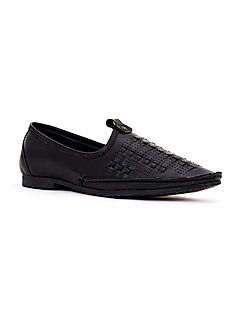 KHADIM Lazard Black Nagra Jutti Ethnic Shoe for Men (5240396)