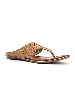 KHADIM Beige Flat Slip On Sandal for Women (5300158)