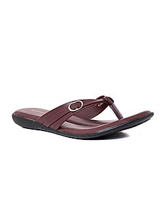 KHADIM Maroon Red Flat Thong Slipper Sandal for Women (5300085)
