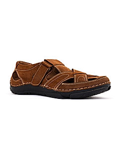 KHADIM British Walkers Brown Leather Roman Sandal for Men (4880024)