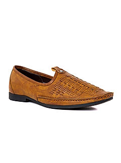 KHADIM Lazard Brown Nagra Jutti Ethnic Shoe for Men (5240393)