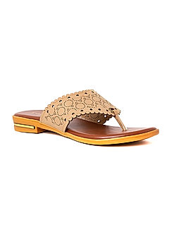 KHADIM Beige Flat Slip On Sandal for Women (5300283)