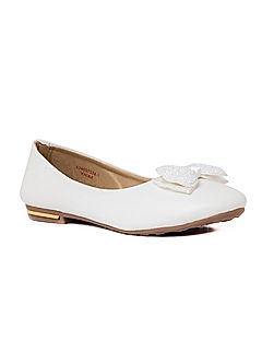 KHADIM Adrianna White Ballerina Casual Shoe for Girls - 4.5-12 yrs (5340571)