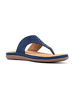 KHADIM Softouch Navy Blue Flat Slip On Sandal for Women (2661239)