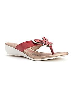 KHADIM Adrianna Maroon Red Wedge Heel Slip On Sandal for Girls - 4.5-12 yrs (5610455)
