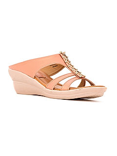 KHADIM Cleo Pink Wedge Heel Slip On Sandal for Women (5320325)