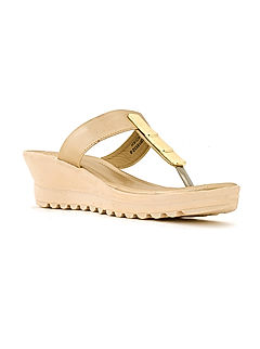 KHADIM Cleo Yellow Wedge Heel Slip On Sandal for Women (5320188)
