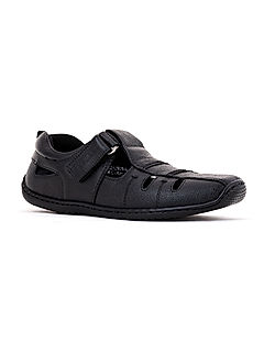 KHADIM Lazard Black Leather Sandal Shoe for Men (9360126)