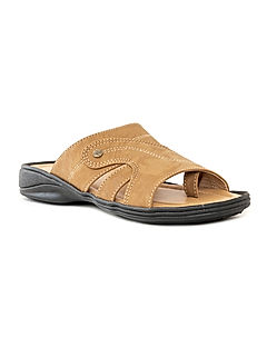 KHADIM Tan Brown Casual Slip On Sandal for Men (1140043)