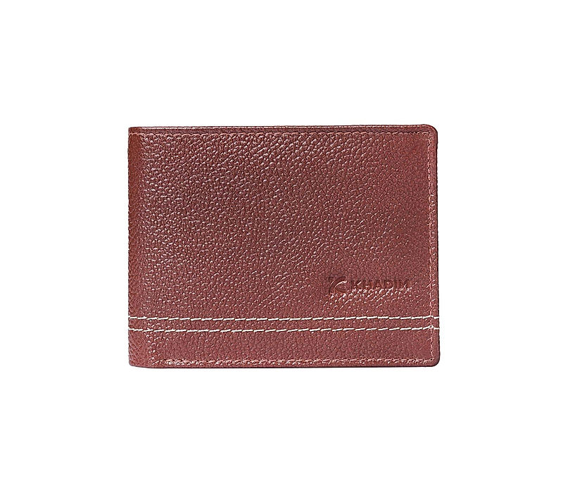 Khadim Brown Bi-Fold Leather Wallet for Men (1050204)