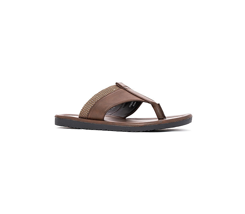 KHADIM Brown Casual Flip Flops for Men (1518544)