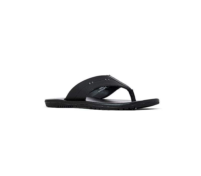 KHADIM Lazard Black Casual Flip Flops for Men (2149106)
