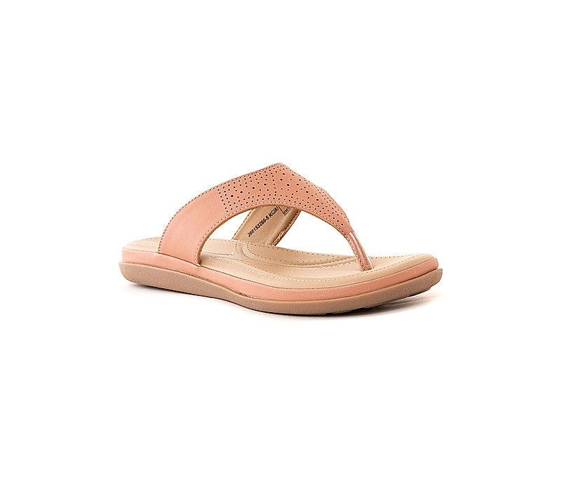 KHADIM Softouch Peach Flat Slip On Sandal for Women (2661535)