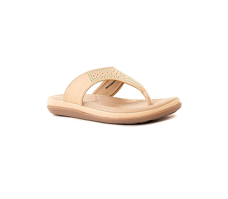 KHADIM Softouch Beige Flat Slip On Sandal for Women (2661538)