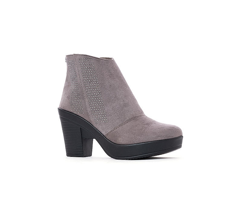 KHADIM Cleo Grey Ankle Booties for Women (2746262)