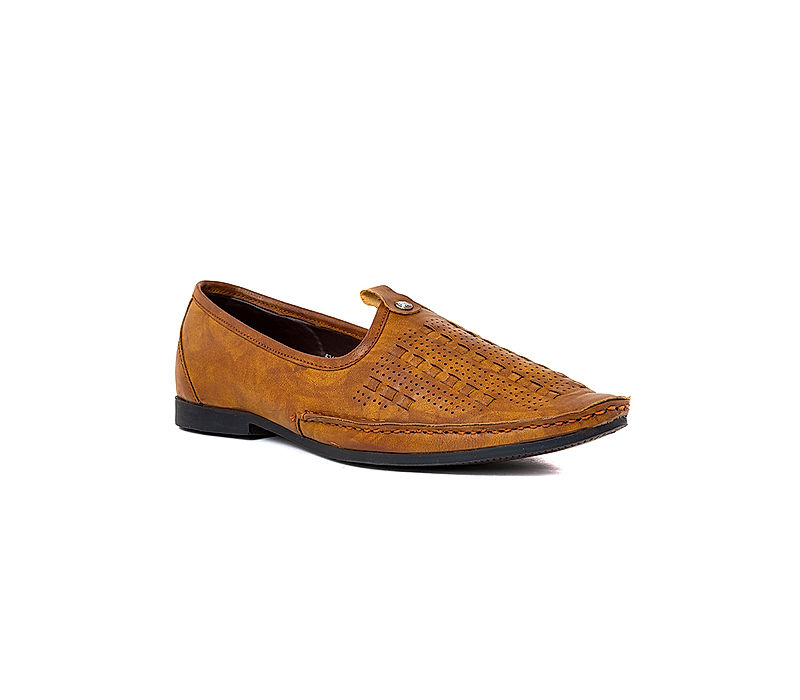 KHADIM Lazard Brown Nagra Jutti Ethnic Shoe for Men (5240393)