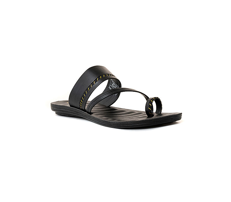 KHADIM Black Flat Slip On Sandal for Women (5260876)