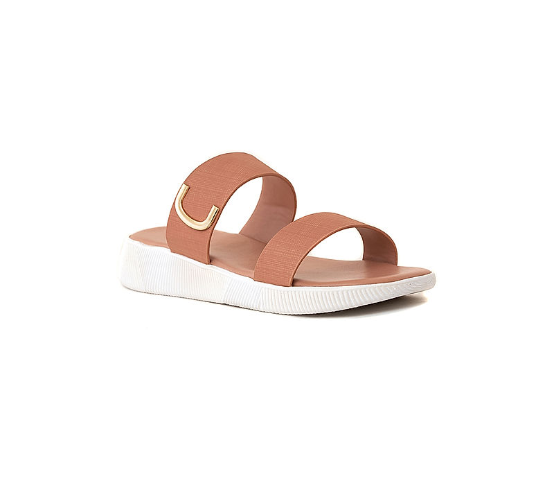 KHADIM Cleo Pink Flat Slip On Sandal for Women (6920095)