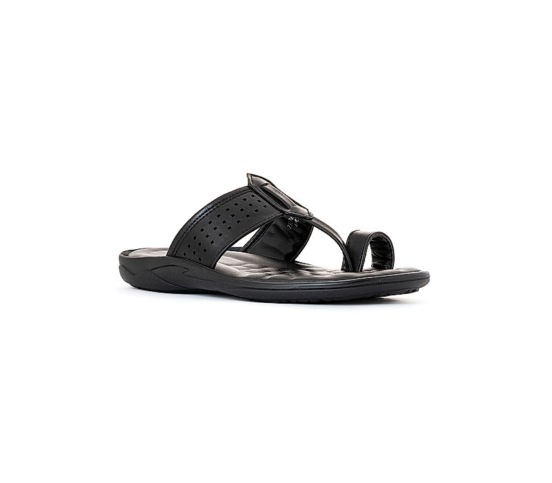 KHADIM Softouch Black Kolhapuri Slip On Ethnic Sandal for Men (7322896)