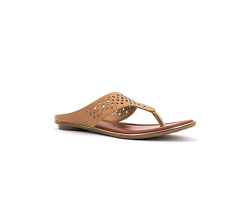 KHADIM Beige Flat Slip On Sandal for Women (5300158)
