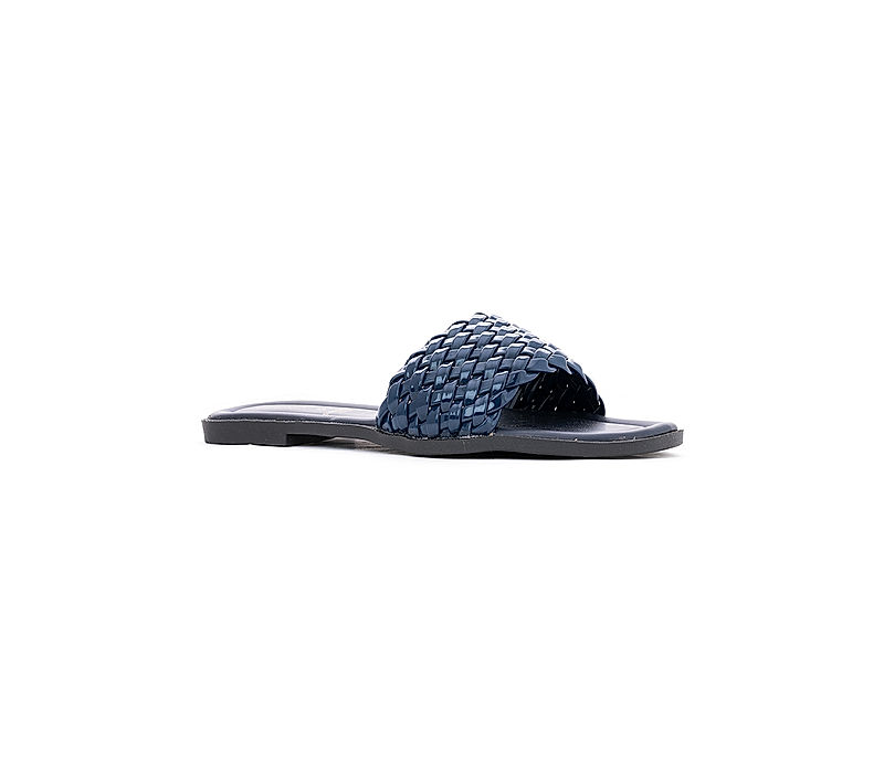 KHADIM Cleo Navy Blue Flat Mule Slide Sandal for Women (5300439)