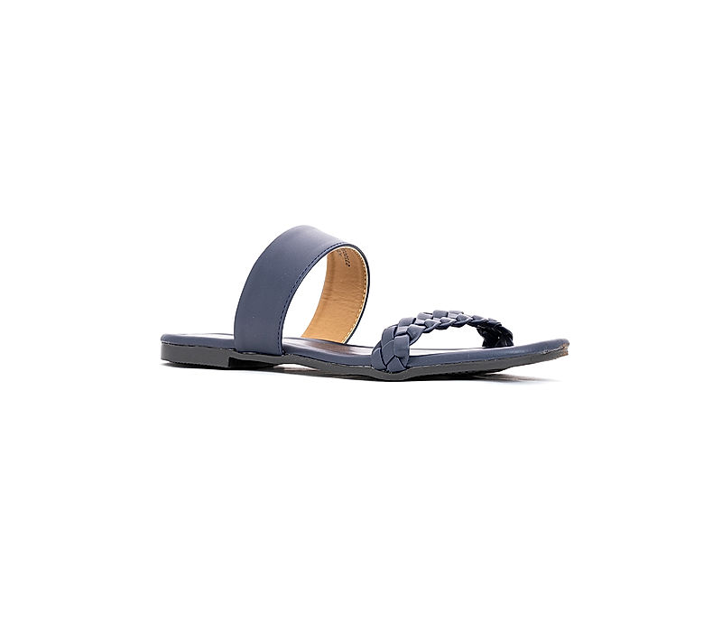 KHADIM Navy Blue Flat Slip On Sandal for Women (5320529)