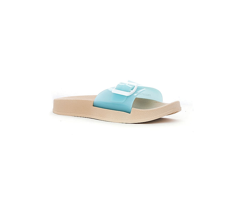 KHADIM Waves Blue Washable Mule Slide Slippers for Women (5330769)