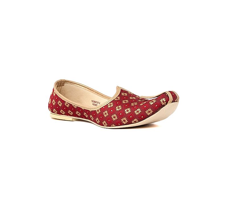 Khadim Maroon Red Mojari Jutti Ethnic Shoe for Men (7670045)