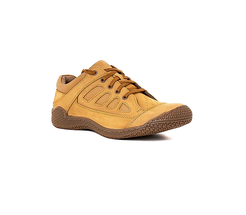KHADIM Turk Beige Leather Outdoor Sneakers Casual Shoe for Men (7110058)