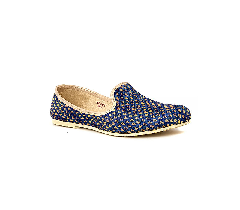 KHADIM Blue Nagra Jutti Ethnic Shoe for Men (7670059)