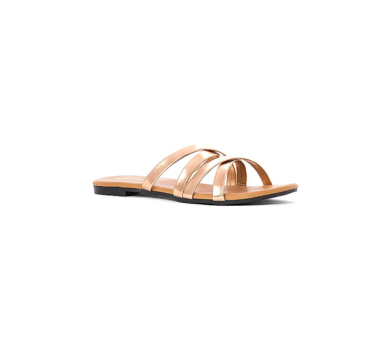 KHADIM Rose Gold Flat Slip On Sandal for Women (1061405)