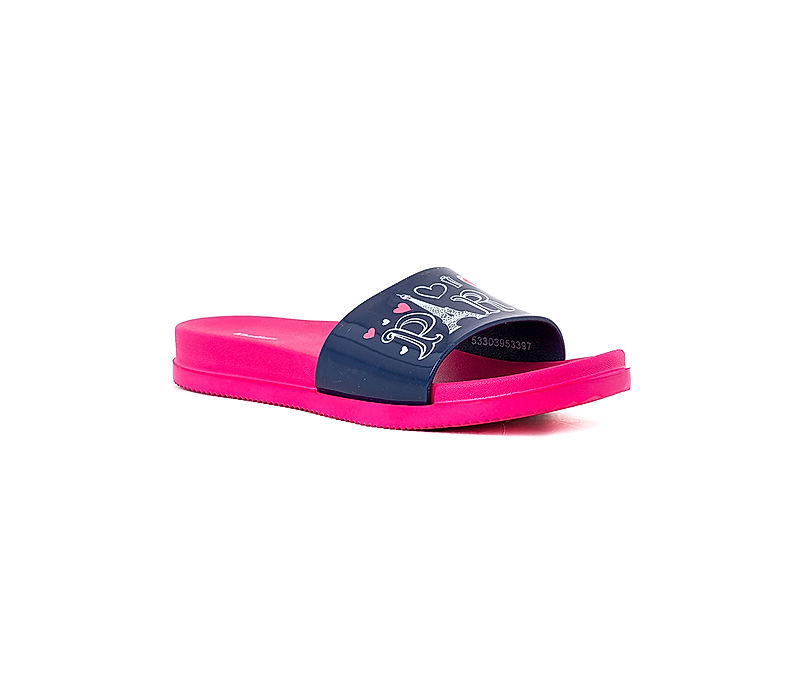 KHADIM Navy Blue Washable Mule Slide Slippers for Girls - 5-10 yrs (5330399)