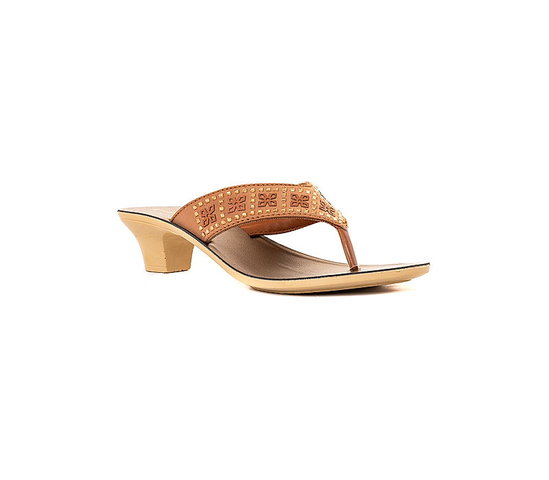 KHADIM Brown French Heel Slip On Sandal for Women (5260723)