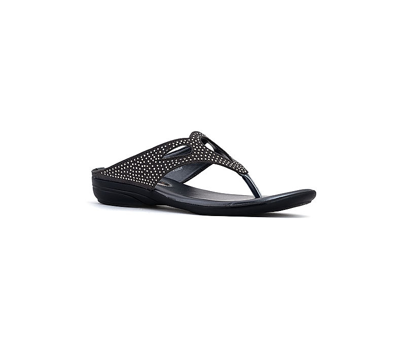 KHADIM Grey Flat Slip On Sandal for Women (6510782)