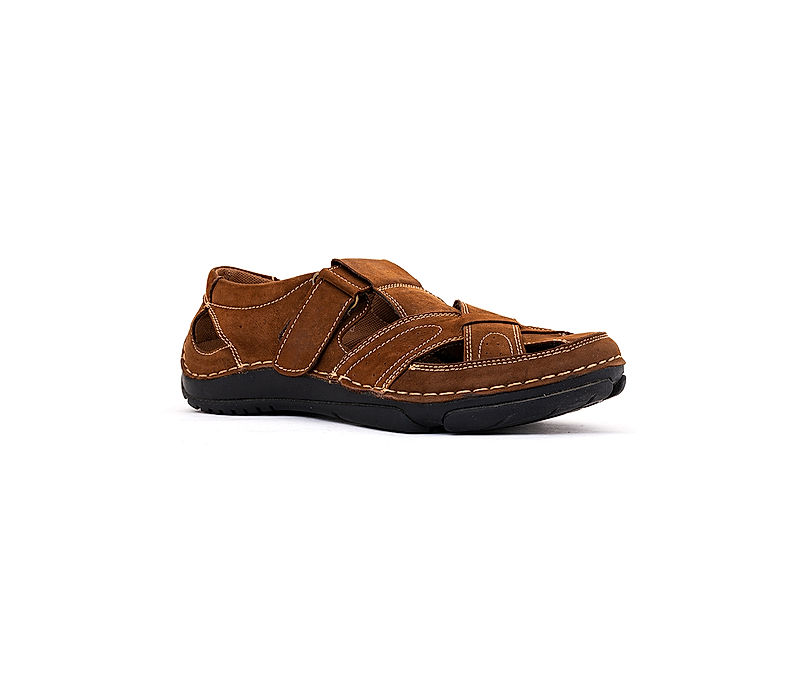 KHADIM British Walkers Brown Leather Roman Sandal for Men (4880024)