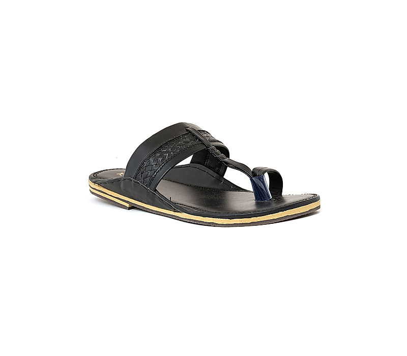 KHADIM Black Kolhapuri Slip On Sandal for Men (1701596)