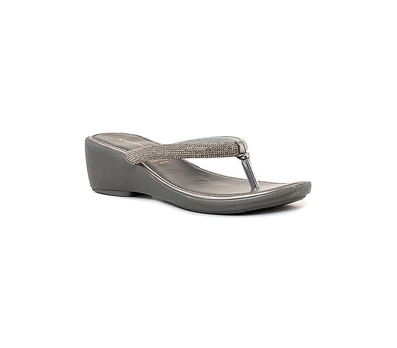 KHADIM Grey Wedge Heel Slip On Sandal for Women (5300782)