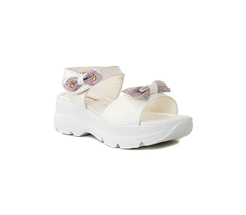 KHADIM Adrianna White Platform Heel Sandal for Girls (3603611)