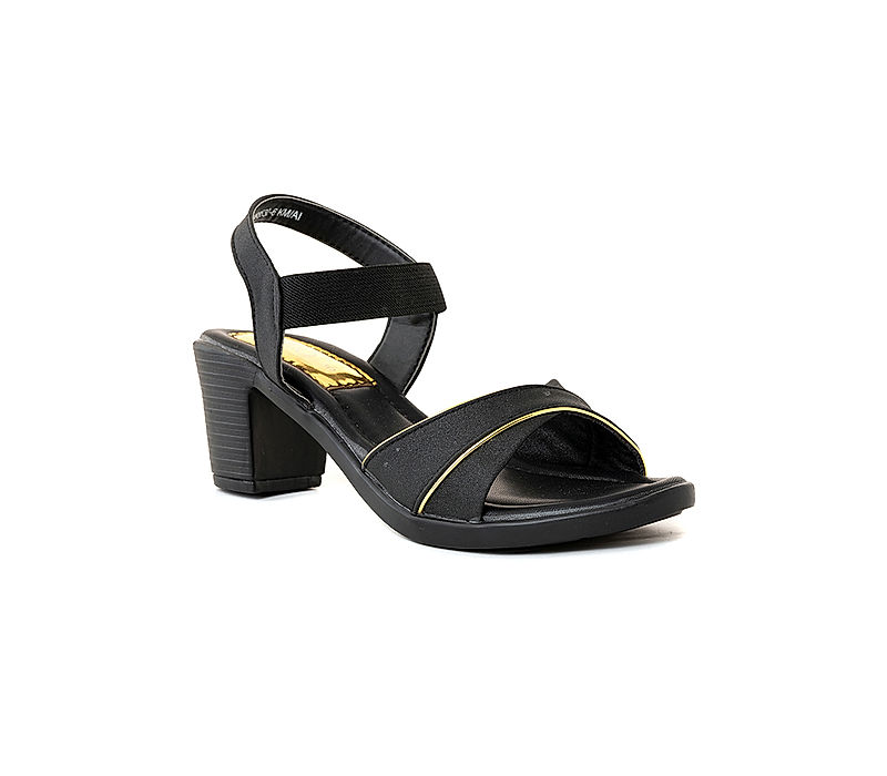 KHADIM Cleo Black Block Heel Slingback Sandal for Women (5320886)