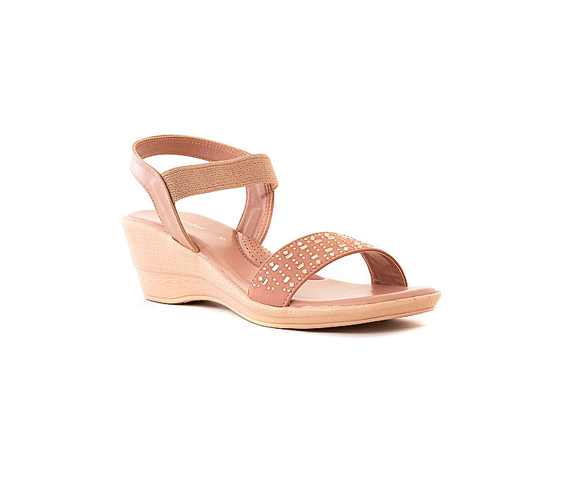 KHADIM Pink Wedge Heel Slingback Sandal for Women (6511375)