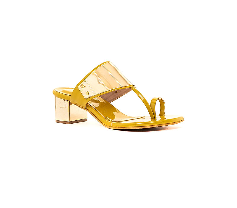 KHADIM Cleo Yellow Block Heel Slip On Sandal for Women (2783698)
