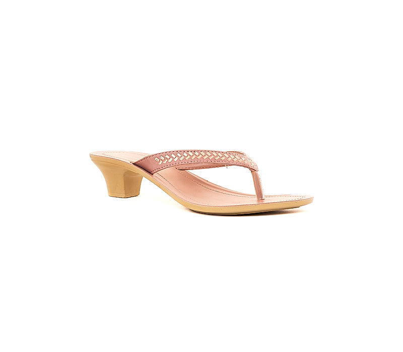 KHADIM Pink French Heel Thong Slip On Sandal for Women (5260715)