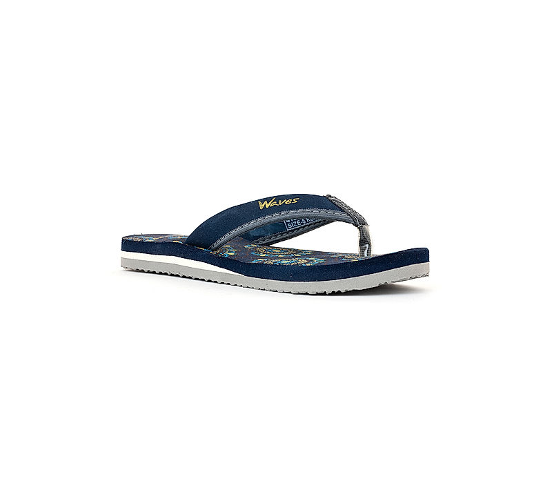 KHADIM Waves Navy Blue Indoor Thong Slippers for Women (4131839)