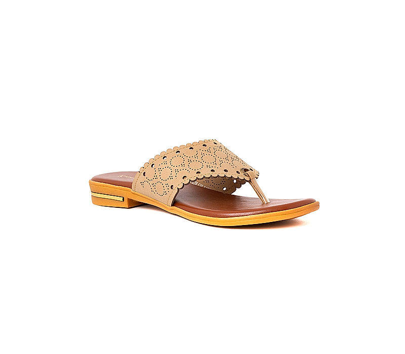 KHADIM Beige Flat Slip On Sandal for Women (5300283)