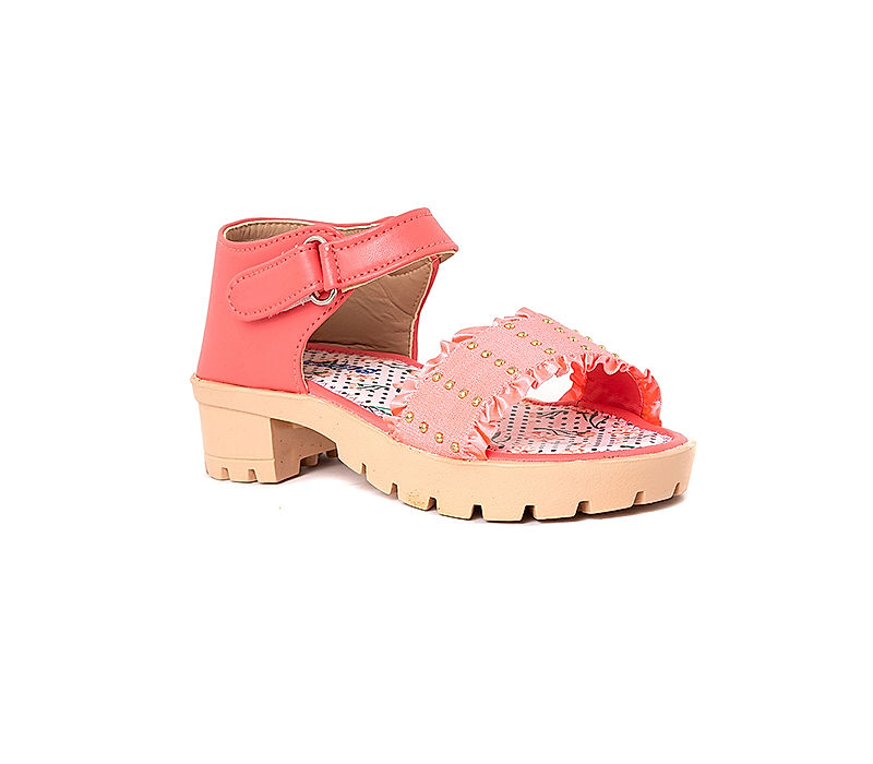 KHADIM Adrianna Peach Pink Heel Sandal for Girls - 4.5-12 yrs (6537255)