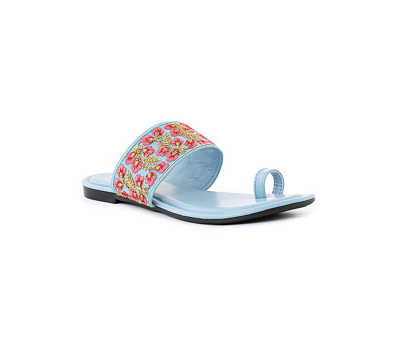 KHADIM Blue Flat Slip On Sandal for Women (1061469)