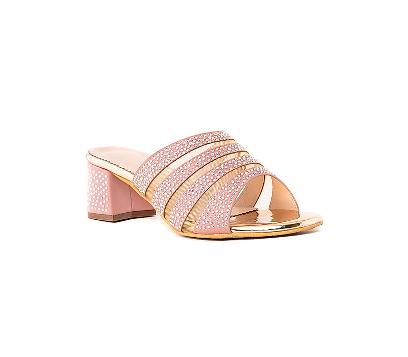 KHADIM Cleo Pink Block Heel Mule Slip On Sandal for Women (2783775)