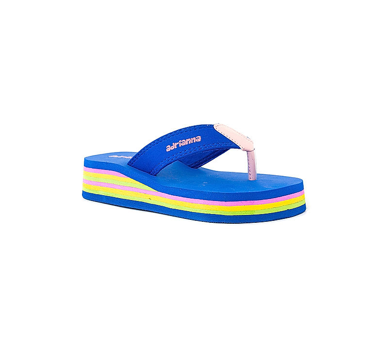 KHADIM Adrianna Blue Platform Heel Slippers for Girls - 4.5-12 yrs (4721969)